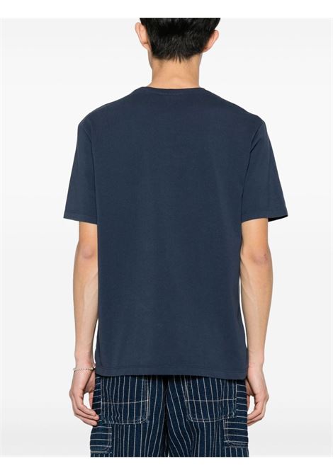 T-shirt con stampa Fox in blu - uomo MAISON KITSUNÉ | LM00104KJ0008P476